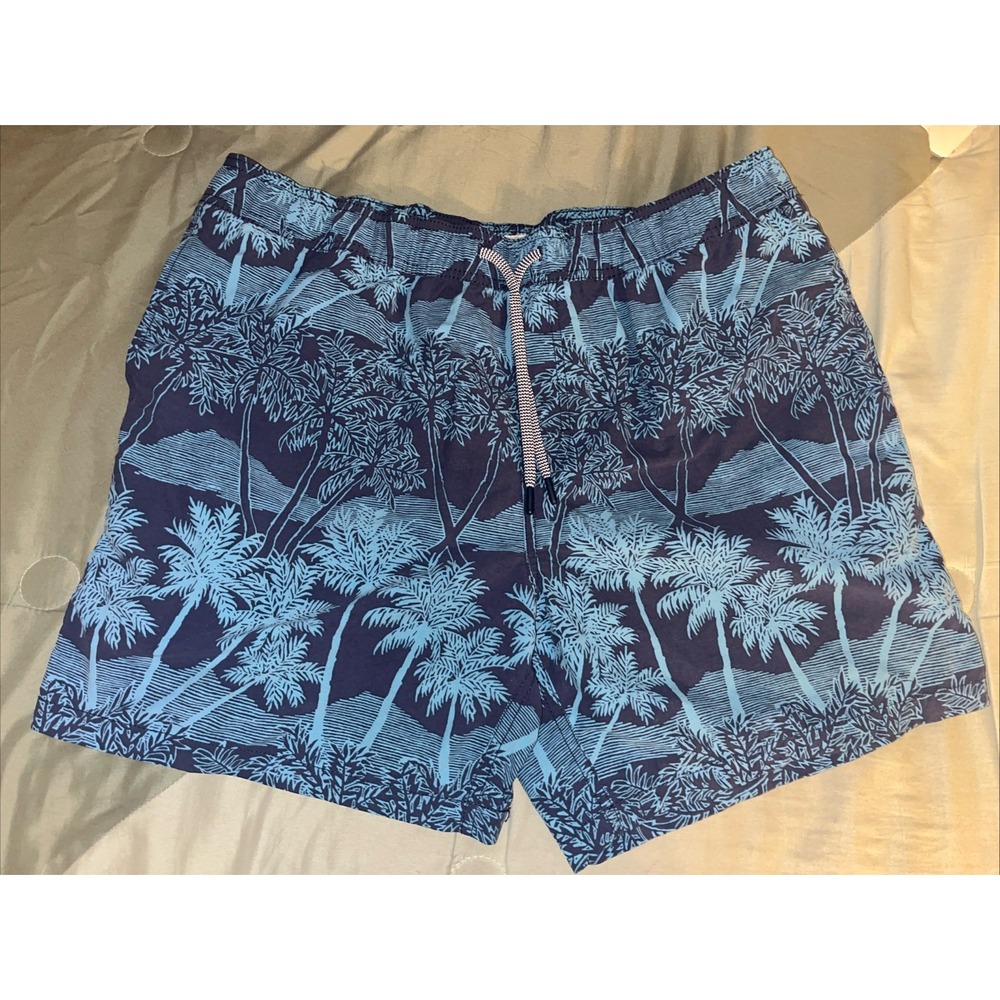 REYN SPOONER Mens Hawaiian Swim Shorts Aloha Palm Leaves Size Large